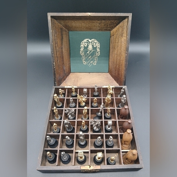 Other - Antique Vintage Chess Set with Case and Board​​​